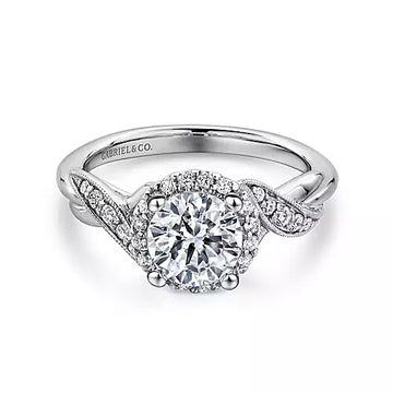 14KW Diamond Semi-Mount Engagement Ring w/ 0.18 ctw Size 6